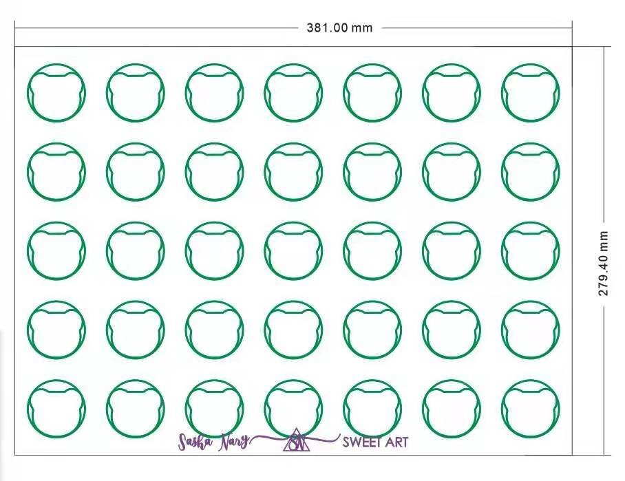 Reversible Fiberglass Coated Premium Silicone Macaron Baking Mat, Round/Bear and Heart Templates. Non-Stick.