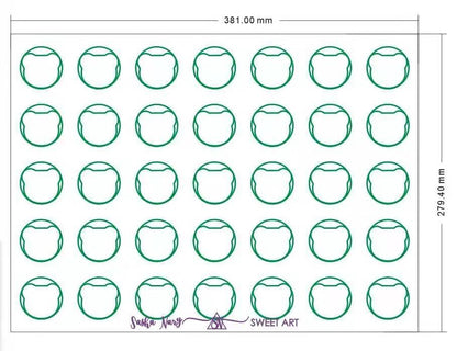 Reversible Fiberglass Coated Premium Silicone Macaron Baking Mat, Round/Bear and Heart Templates. Non-Stick.