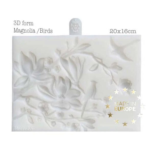 MAGNOLIA BRANCH & BIRDS Silicone Mold